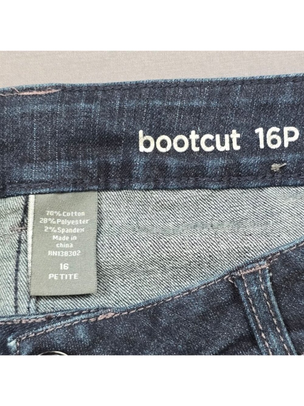 Avenue Denim Womens Bootcut Jeans 16P Dark Wash Stretch Cotton Blend - Picture 3 of 5